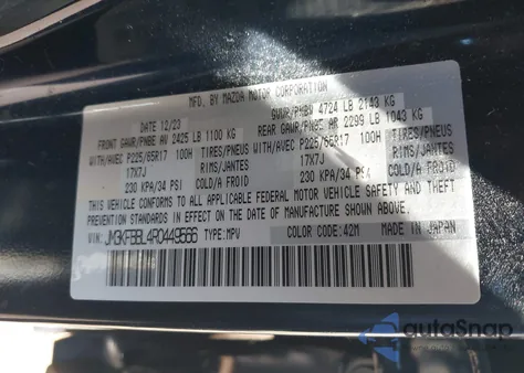 2024 Mazda Cx-5 2.5 S Select from USA, damaged, VIN JM3KFBBL4R0449566